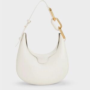 NWT Charles & Keith Kora Moon Bag - White